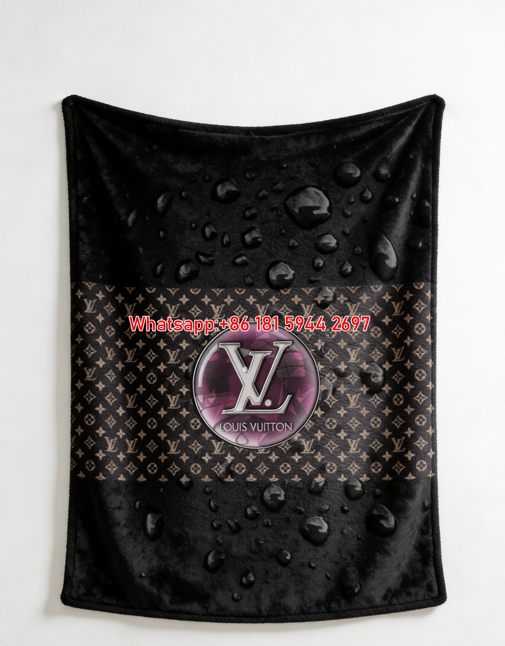 LV Amethyst Monogram Blanket Luxury Water-Resistant Throw IMG_3604